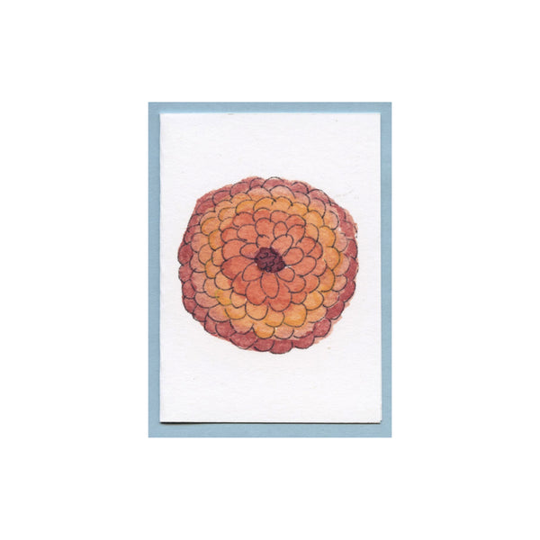 Pink Yellow Orange Zinnia Enclosure Card