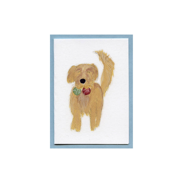 Bebe and Her Christmas Tennis Ballies - Golden Retriever Enclosure Card