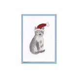 Stormy Santa Kitty - Gray Cat Enclosure Card