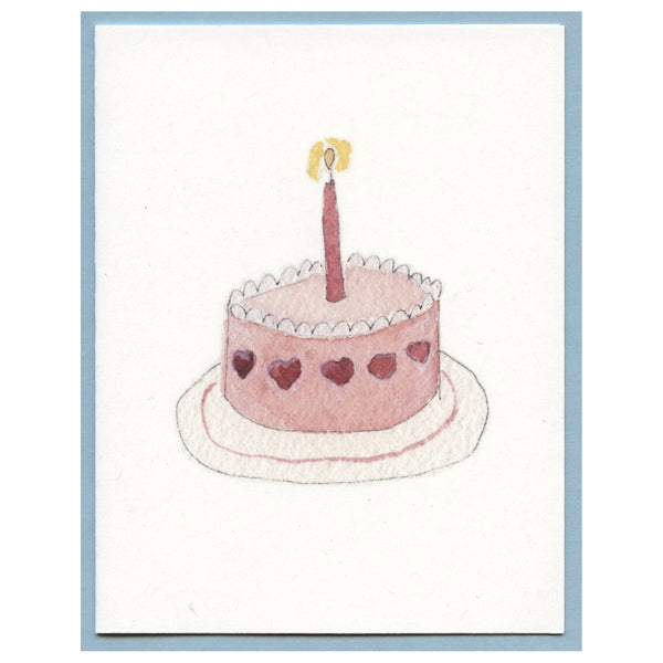 Sweet Heart Birthday Cake Blank Card