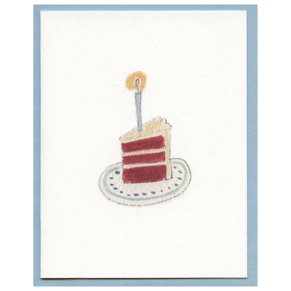 Three Tier slice of Red Velvet Cake Blank Card