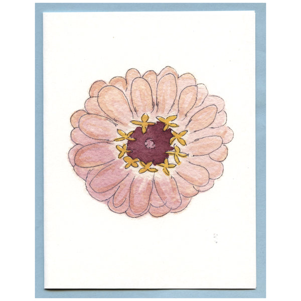 Blush Zinnia Blank Card