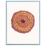Pink Yellow Orange Zinnia Blank Card