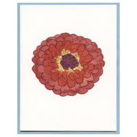 Spicy Orange Zinnia Blank Card