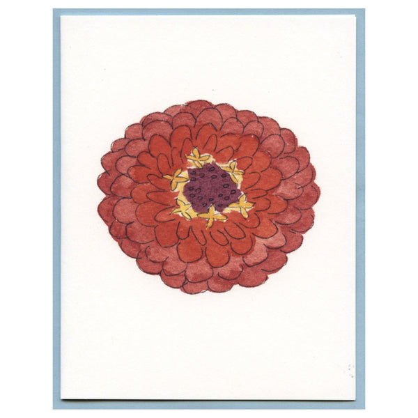 Spicy Orange Zinnia Blank Card