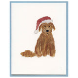 Santa Pepper - Golden Doodle Blank Card
