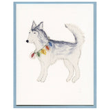 Sonoma & Christmas Lights - Husky  Blank Card
