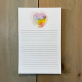 Watery Rainbow Heart Notepad