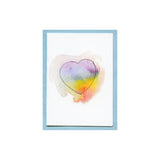 Watery Rainbow Heart Enclosure Card